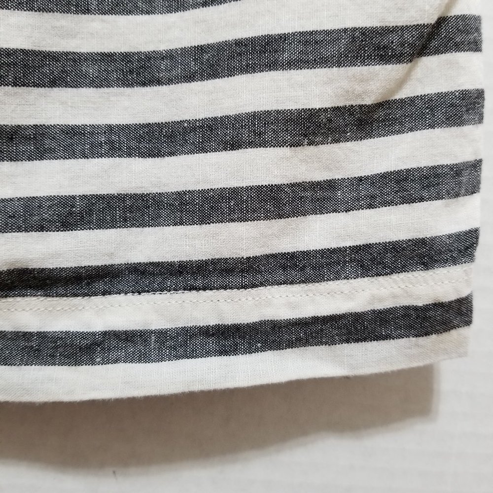 Broadway & Broome skirt 2 Striped Linen pencil railroad stripes pockets mini - Picture 4 of 15